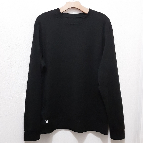 Vuori Ponto Performace Crew Pullover Sweatshirt Black Heather